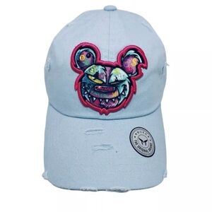 Unisex Muka Distressed Bear Cap Hat Baby-Blue & Pink NEW